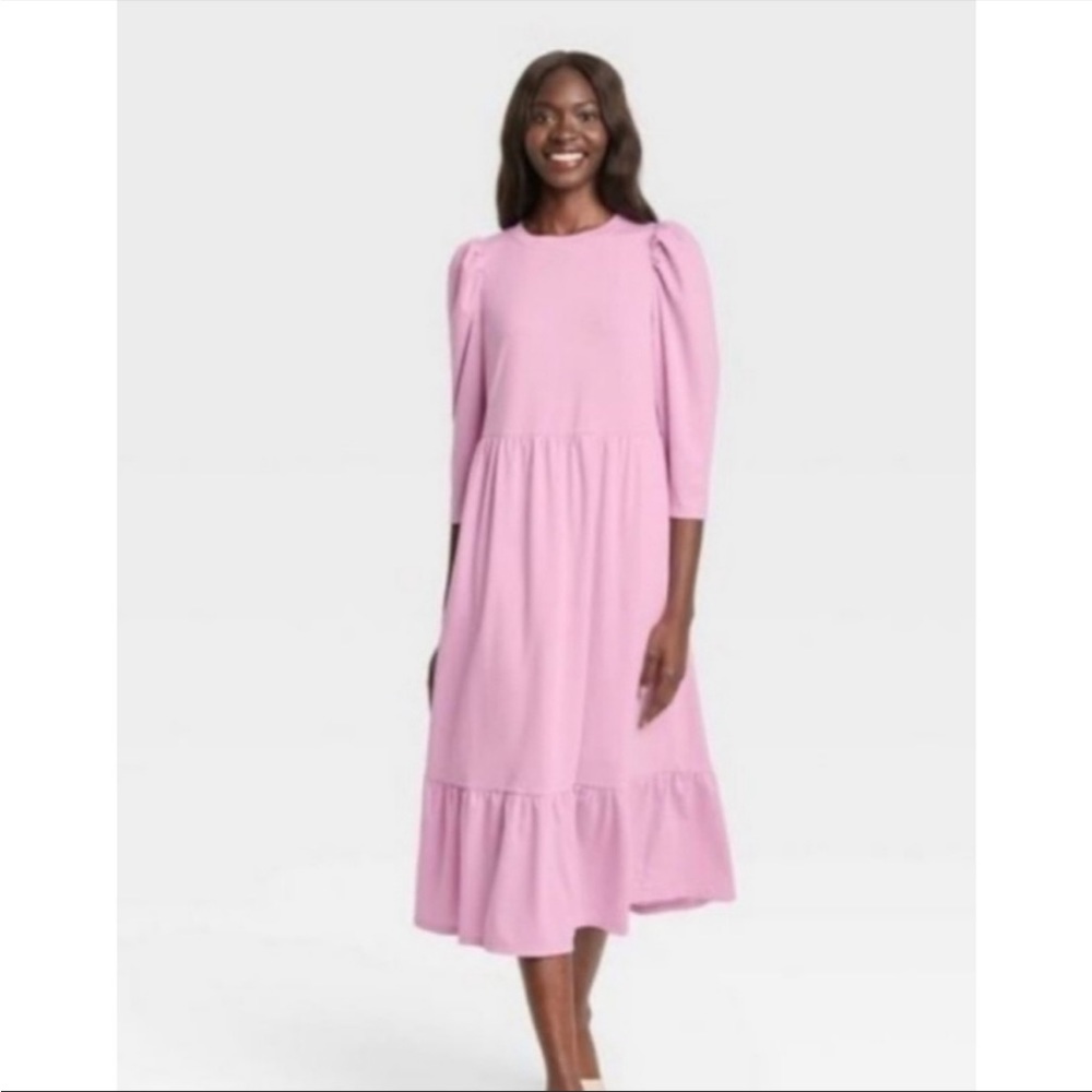Who What What Wear Raglan longsleeve maxi dress XL Orchid Boquet